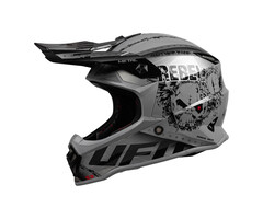 UFO Kinder Helm Metal Rebel silber schwarz