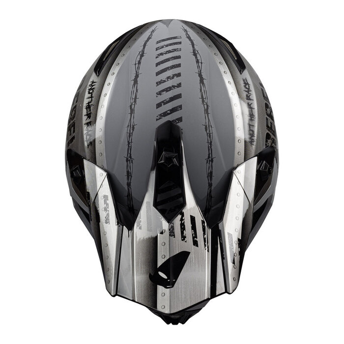 UFO Kinder Helm Metal Rebel silber schwarz