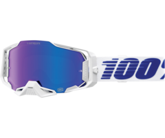 100 % Armega MX Enduro Brille Izi weiss HiPER blue Mirror