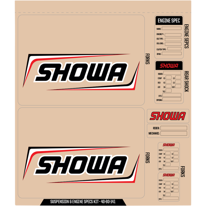 D'COR Visuals Stickerset Gabel Aufkleber Fork Decal Showa schwarz