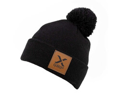 X-Grip Beanie Haube Bommelmütze schwarz V3