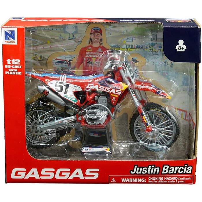 New Ray GasGas MC 450 F Red Bull #51 Justin Barcia Druckguss Motorradmodell im Maßstab 1:12