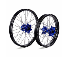 X-Grip Felgen Set für KTM Husqvarna GasGas schwarz - blau / Größe: 21''x1,60'' (vorne) & 19''x2,15'' (hinten)