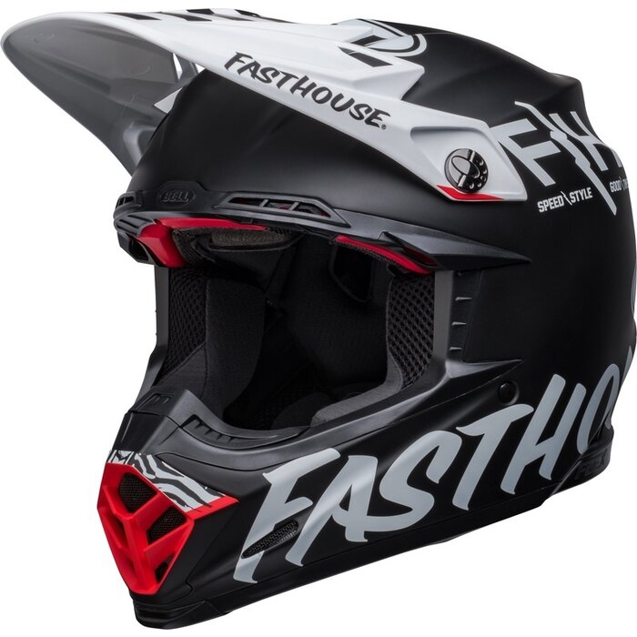 Bell Moto-9 S Flex Helm - Fasthouse Crew schwarz matt - weiß