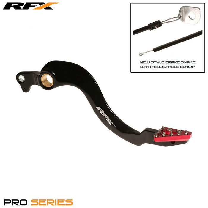 RFX RFX Pro ST Hinterradbremshebel (Harteloxiert Schwarz/Rot) - Honda CRF250 /450