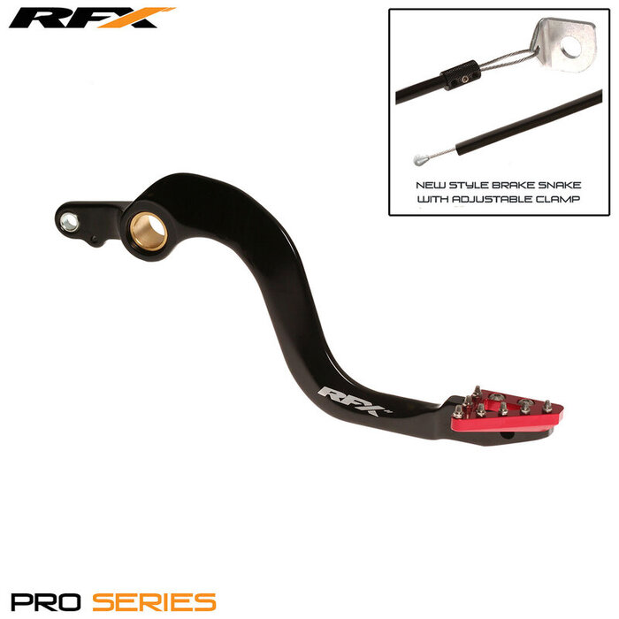 RFX RFX Pro ST Hinterradbremshebel (Harteloxiert Schwarz/Rot) - Honda CR250