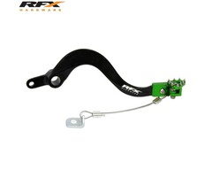 RFX RFX Pro FT Hinterradbremshebel (Schwarz/Grün) - Kawasaki KXF250