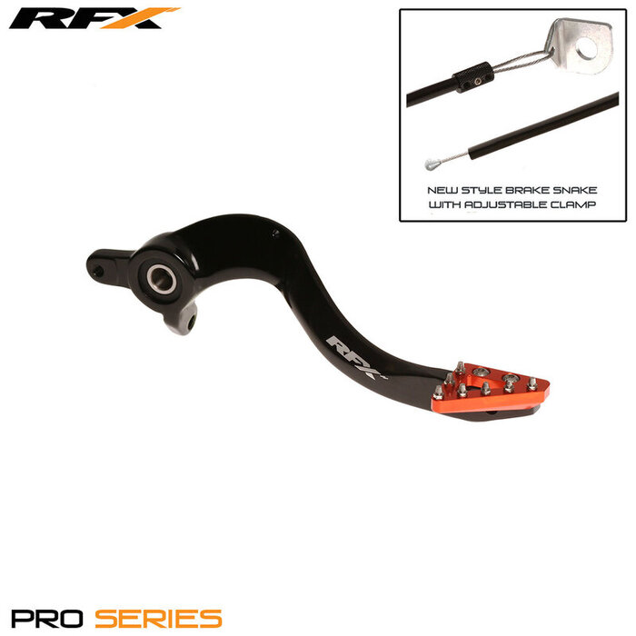 RFX RFX Pro ST Hinterradbremshebel (Harteloxiert Schwarz/Orange) - KTM SX/SX-F 125-525