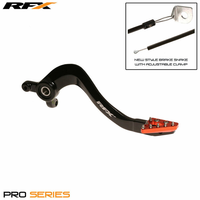 RFX RFX Pro ST Hinterradbremshebel (Harteloxiert Schwarz/Orange) - KTM85