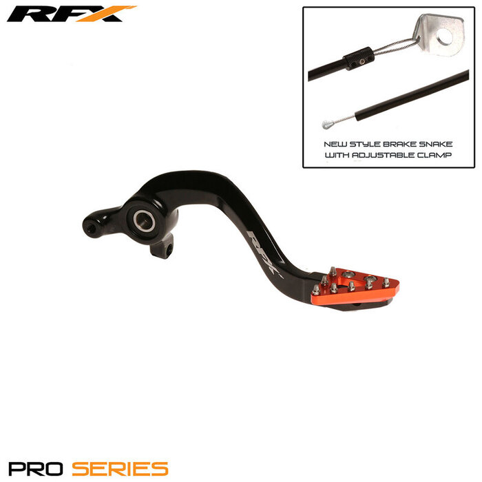 RFX RFX Pro ST Hinterradbremshebel (Harteloxiert Schwarz/Orange) - KTM65