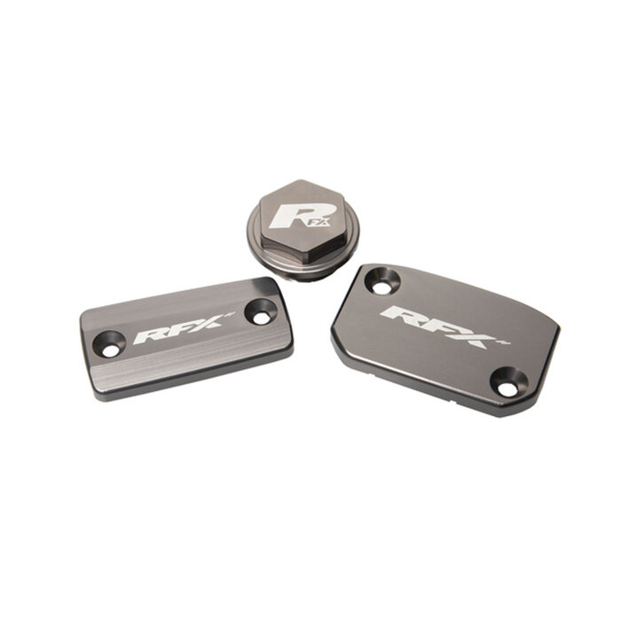 RFX RFX Pro Satz Behälterabdeckung  (Mineralgrau) - KTM SX/SXF (Brembo-Bremsen und Magura-Kupplung)