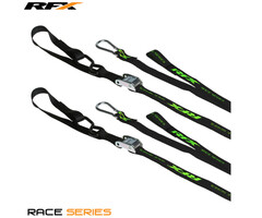 RFX RFX Race 1.0 Verzurrungen (Schwarz/Hi-Viz LE) mit zusätzlicher Schlaufe und Karabinerclip