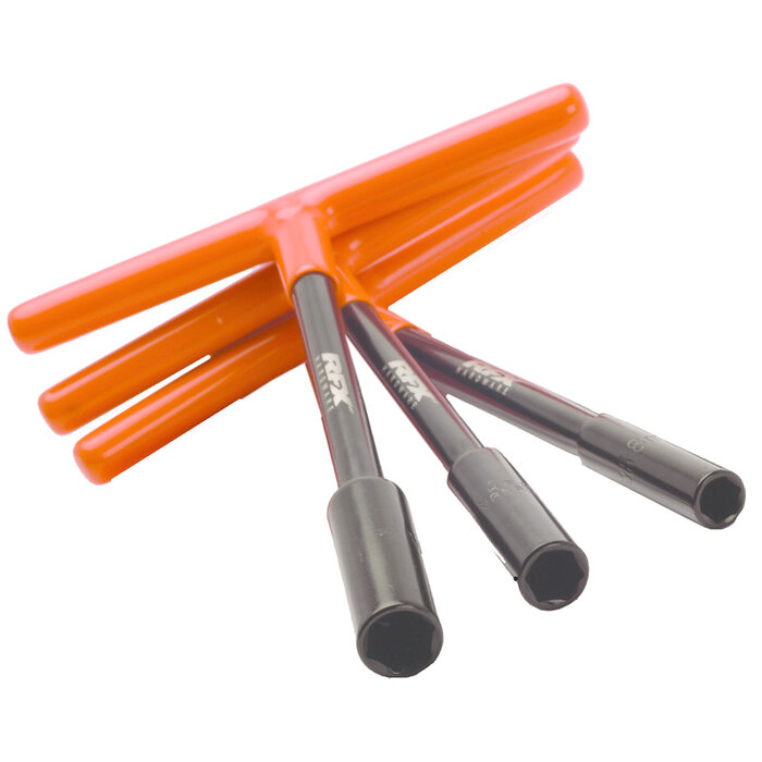 RFX RFX Pro Satz T-Stange (Schwarz/Orange) Standardlänge mit Gummigriff - KTM & Husqvarna 8mm/10mm/13mm