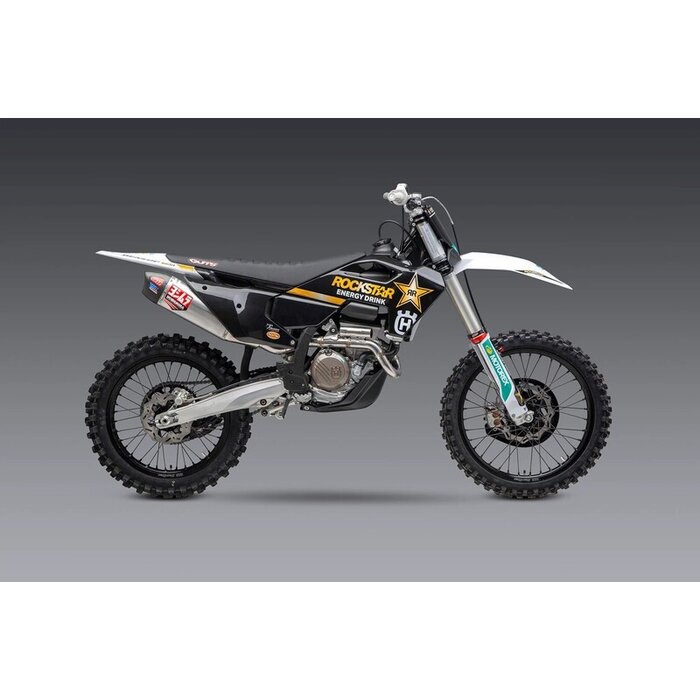 Yoshimura RS-12 Signature Series Komplettauspuffanlage Edelstahl Alu-Schalldämpfer Carbon-Endkappe KTM SX-F 250 Bj. ab 2023 / Husqvarna FC 250 ab Bj. 2023