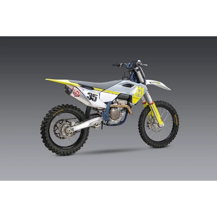 Yoshimura RS-12 Signature Series Komplettauspuffanlage Edelstahl Alu-Schalldämpfer Carbon-Endkappe KTM SX-F 250 Bj. ab 2023 / Husqvarna FC 250 ab Bj. 2023