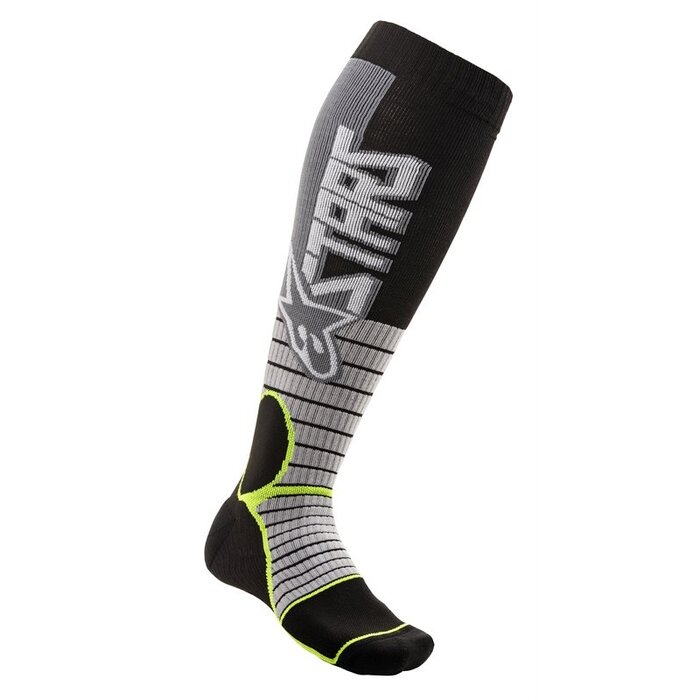 Alpinestars MX Pro Socken cool grau gelb fluo