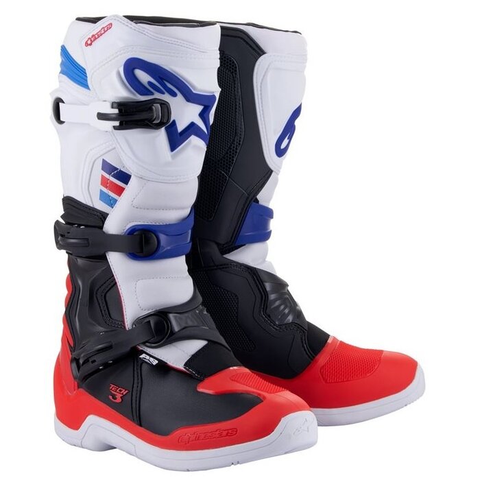 Alpinestars Stiefel Tech 3 weiss rot dunkelblau