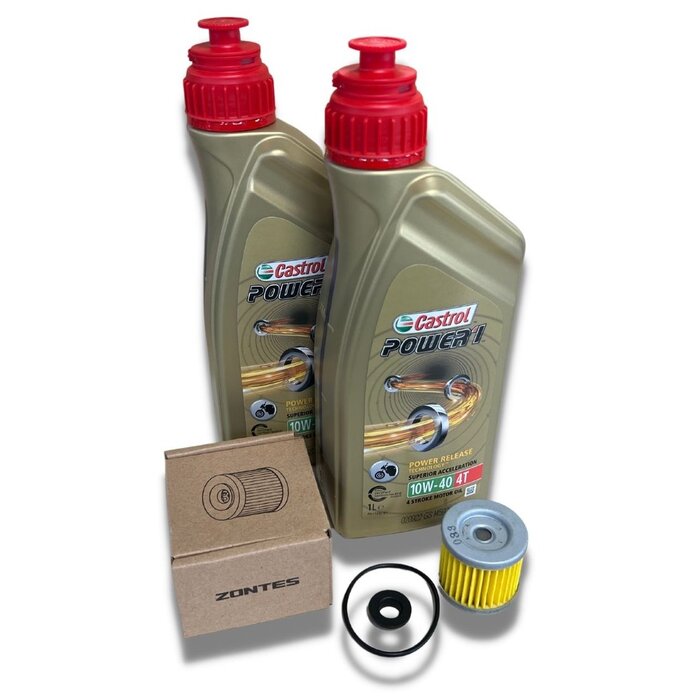 Castrol Ölwechselset - Motoröl + Ölfilter für Zontes G1 - U - GK 125cc Modell
