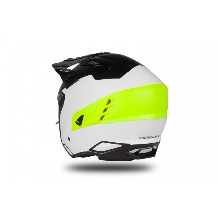 UFO Jet Helm Sheratan - Weiss Schwarz Neongelb matt