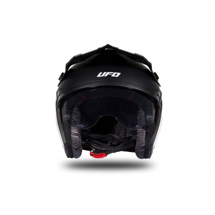 UFO Jet Helm Sheratan - Weiss Schwarz Neongelb matt