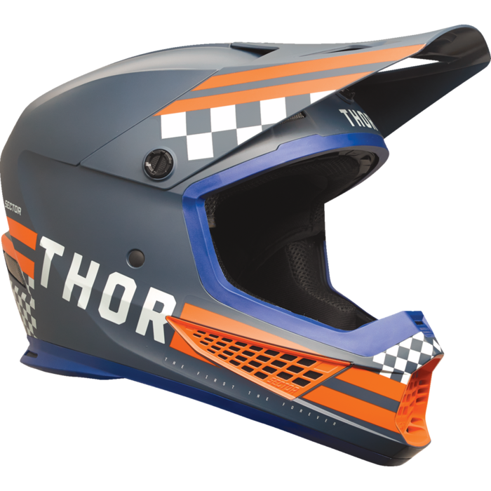 Thor Helm Sector 2 matt weiss orange grau blau