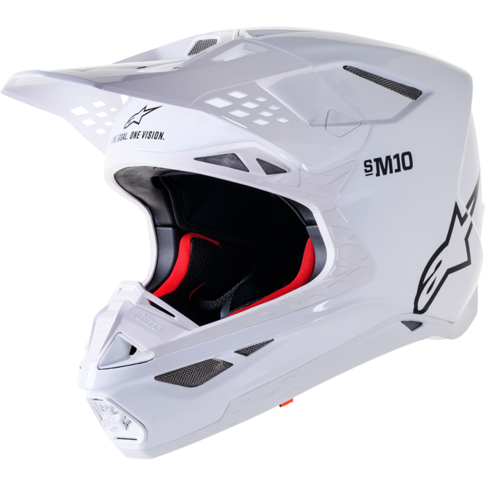 Alpinestars S-M10 Supertech Solid Motocross Helm weiss glanz