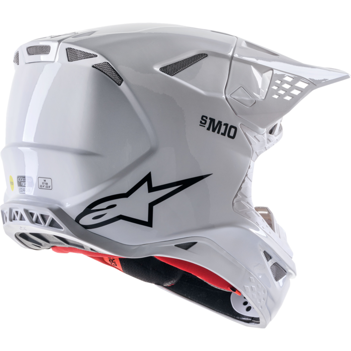 Alpinestars S-M10 Supertech Solid Motocross Helm weiss glanz