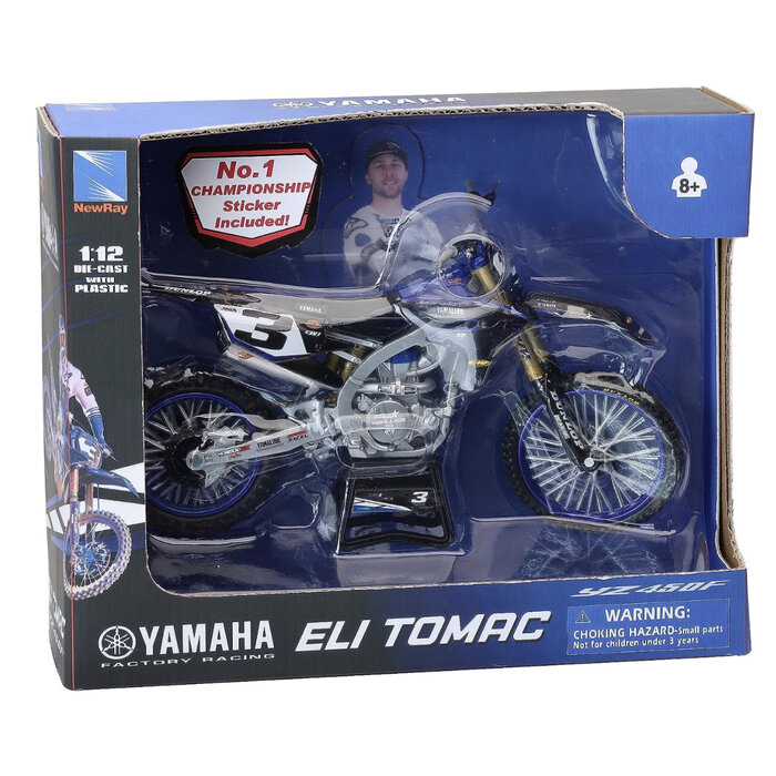 New Ray Yamaha Star Factory Racing Eli Tomac Motorradmodell im Maßstab 1:12