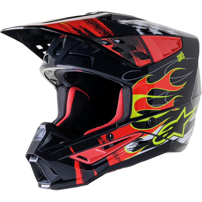 Alpinestars S-M5 Rash Motocross Helm grau rot