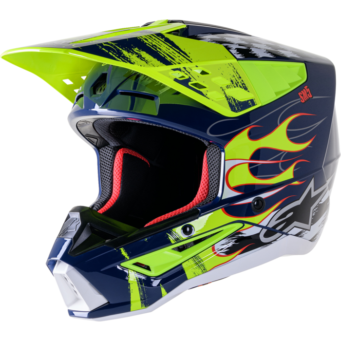 Alpinestars S-M5 Rash Motocross Helm navy gelb
