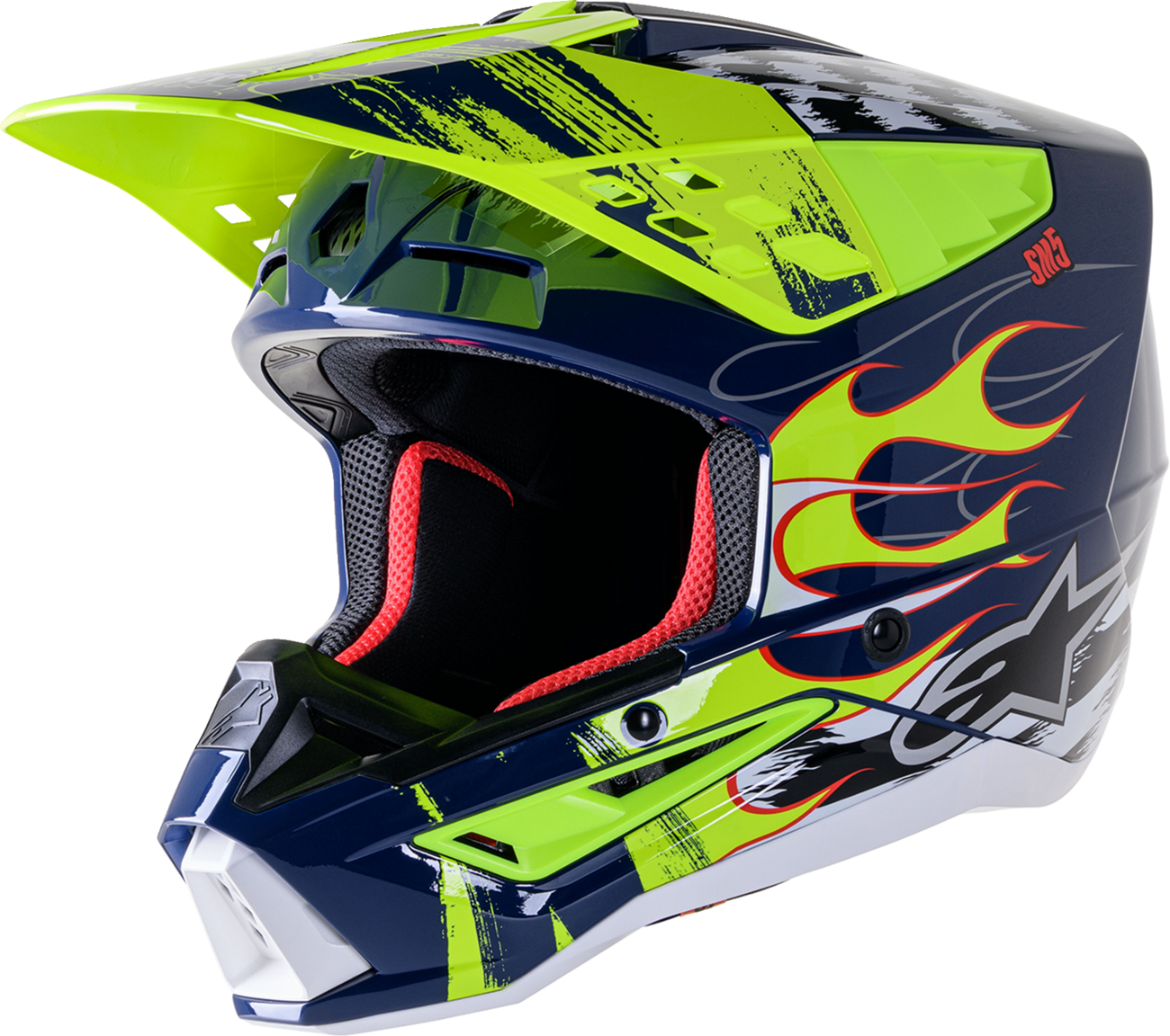 Alpinestars SM5 Rash Motocross Helm navy gelb