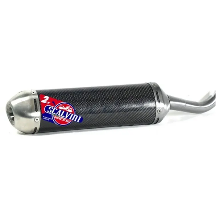 Scalvini Schalldämpfer aus schwarz eloxiertem Aluminium Durchmesser 70 mit Edelstahlende für Yamaha YZ85 ab Bj 2019