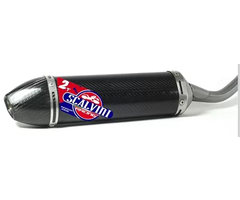 Scalvini Schalldämpfer aus schwarz eloxiertem Aluminium Durchmesser 70 mit Carbon Endkappe für Yamaha YZ85 ab Bj 2019