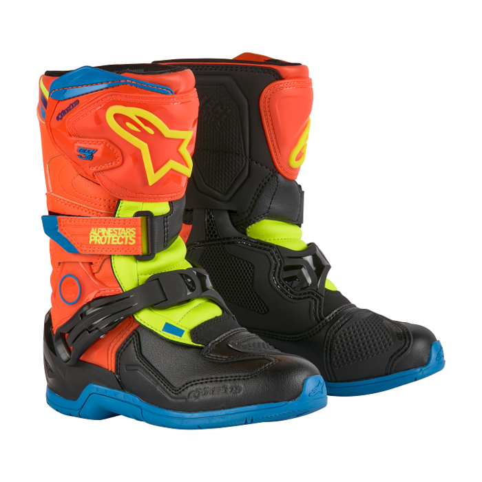 Alpinestars Tech 3S Kinderschiefel orange gelb blau