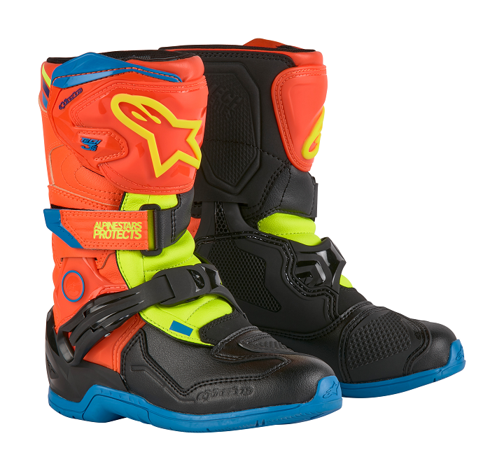 Alpinestars Tech 3S Kinderschiefel orange gelb blau
