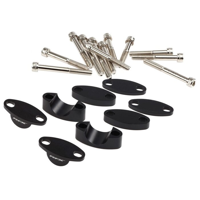 RFX Race Lenkererhöhungssatz 22,2 mm (Schwarz) Universal Erhöhungen 25 mm/30 mm/35 mm/40 mm