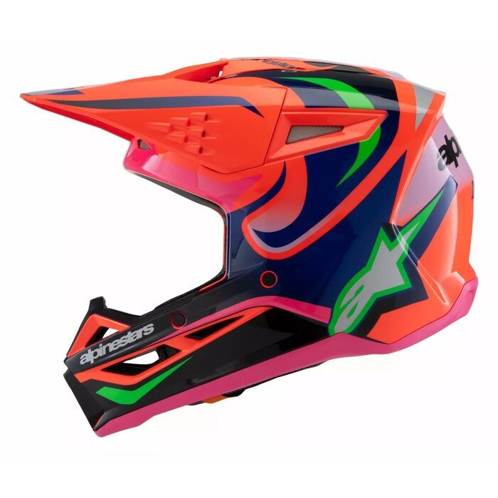Alpinestars SM3 Kinder Helm Deegan Orange Fluo / Purple / Pink Fluo Glossy
