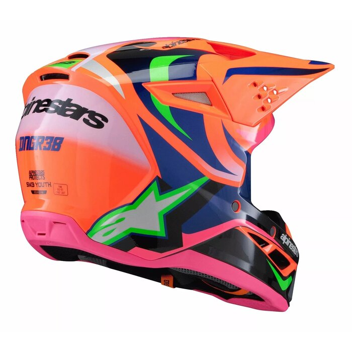 Alpinestars SM3 Kinder Helm Deegan Orange Fluo / Purple / Pink Fluo Glossy
