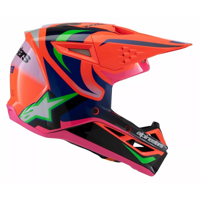 Alpinestars SM3 Kinder Helm Deegan Orange Fluo / Purple / Pink Fluo Glossy
