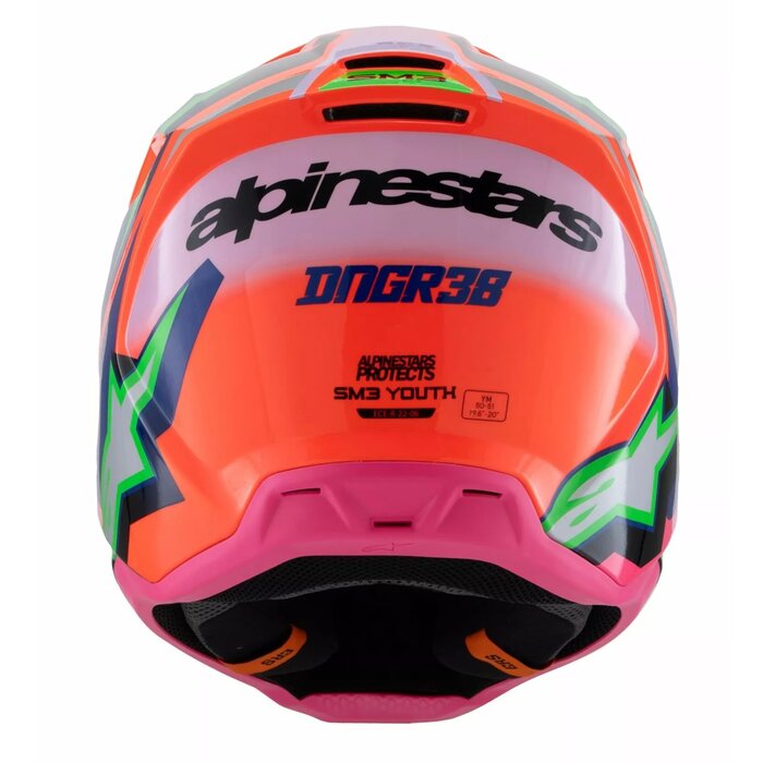 Alpinestars SM3 Kinder Helm Deegan Orange Fluo / Purple / Pink Fluo Glossy