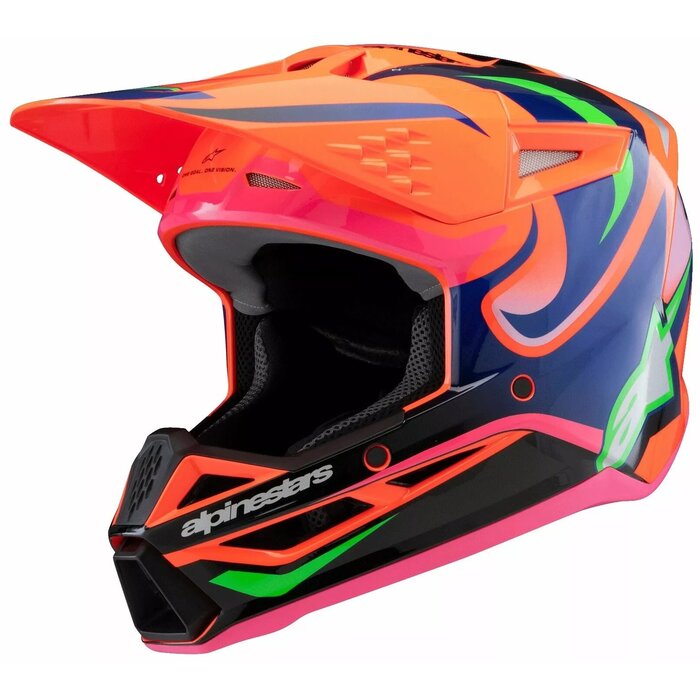Alpinestars SM3 Kinder Helm Deegan Orange Fluo / Purple / Pink Fluo Glossy