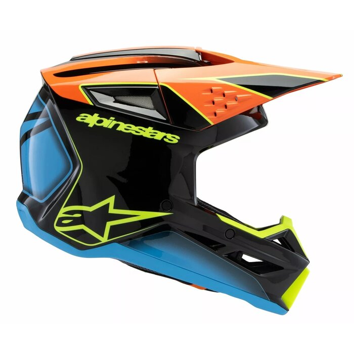 Alpinestars SM3 Kinder Helm Fray schwarz orange neongelb glänzend