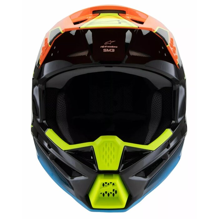 Alpinestars SM3 Kinder Helm Fray schwarz orange neongelb glänzend
