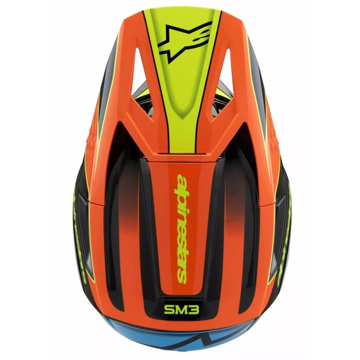 Alpinestars SM3 Kinder Helm Fray schwarz orange neongelb glänzend