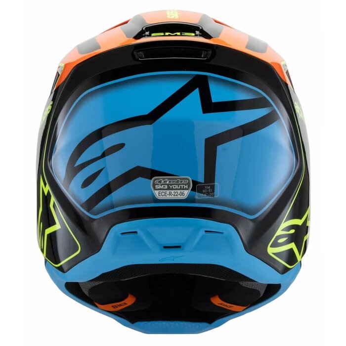 Alpinestars SM3 Kinder Helm Fray schwarz orange neongelb glänzend