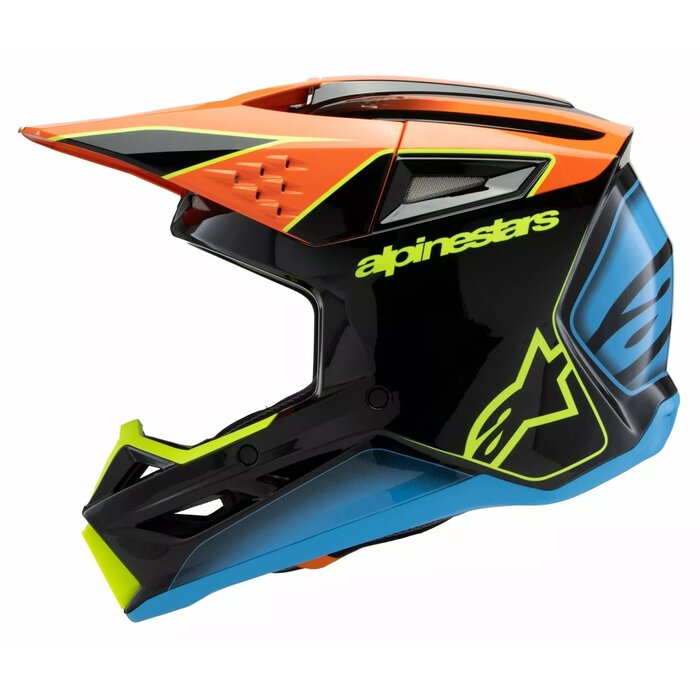 Alpinestars SM3 Kinder Helm Fray schwarz orange neongelb glänzend
