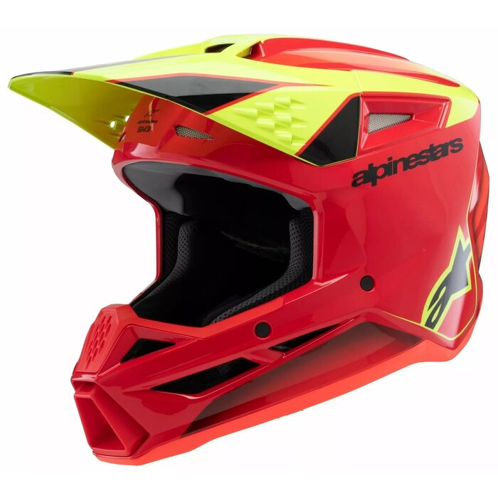 Alpinestars SM3 Kinder Helm Fray schwarz rot neongelb
