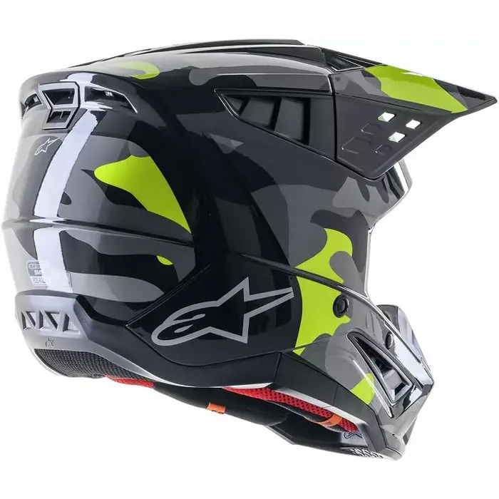 Alpinestars S-M5 Motocross Helm Rover grau camo neongelb
