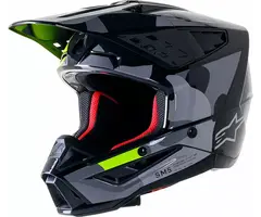 Alpinestars S-M5 Motocross Helm Rover grau camo neongelb