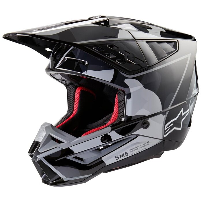 Alpinestars S-M5 Motocross Helm Rover grau camo
